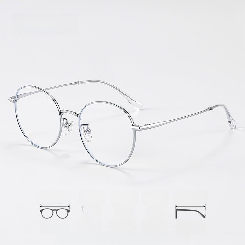 Modern Round Frame Metal Glasses With Blue Light Blocking For General Wear