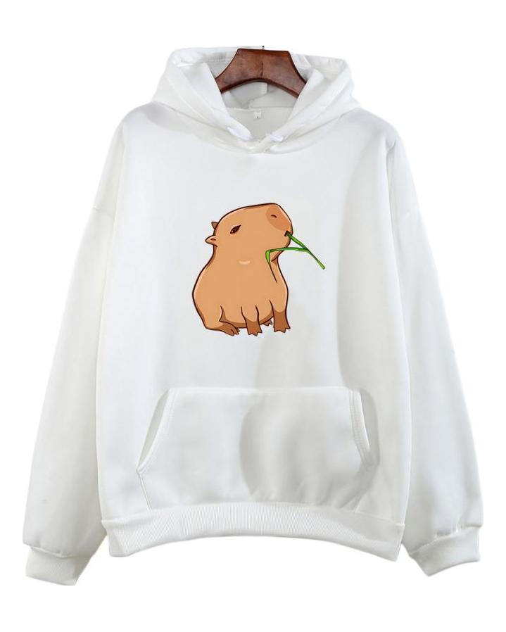 Funny Capybara Print Mikina Dámské/Pánské Kawaii Kreslené topy Mikina pro dívky Unisex Fashion Harajuku Grafické Pulovry s kapucí