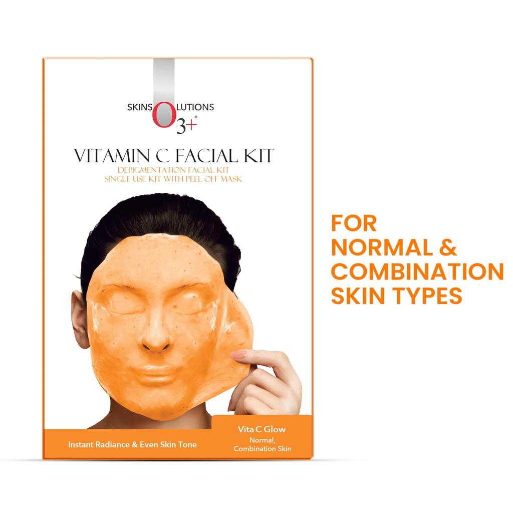 O3+ Vitamin C Facial Kit For Radiance And Even Tone Single Use 45 g Pack For Glow And Combination Skin Care Routine