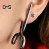 1 Pair Women Earrings Exaggerated Style Scissors Shape Retro Individual Anti-slip Daily Wear Special Occasions Club Ear Jewelry