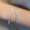 Women's Fashion Knot Silver Open Bangle Layered Bracelet