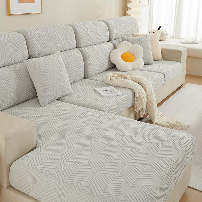 Sofa cushion cover, fleece jacquard sofa cover, all-season universal pet anti dirt, convenient installation 1/2/3/4/L PC