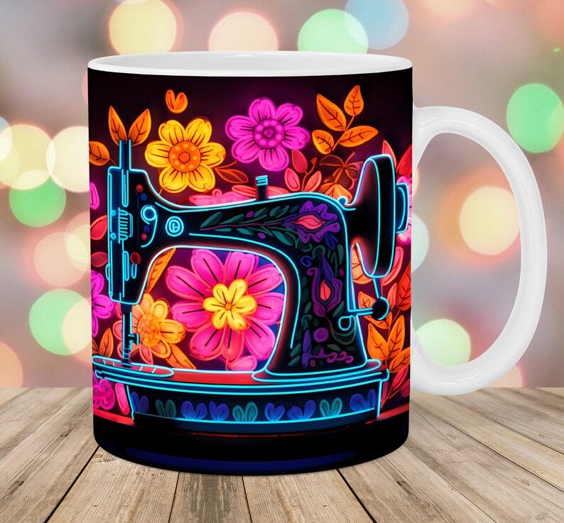 3D Painting Sewing Machine Sewing Machine Ceramic Coffee Mugs Books Water Mugs Books