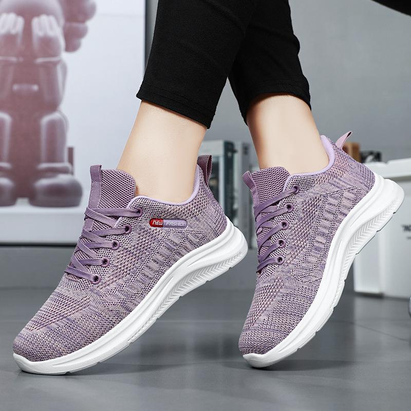 Shoes women's spring versatile new foreign trade fly-woven women's shoes soft-soled casual sports shoes women