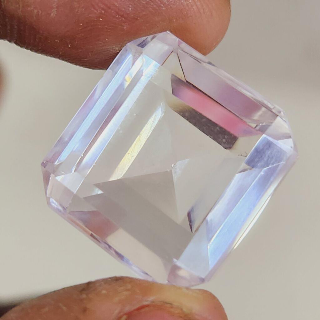 95.20 Cts Heated Ceylon Sapphire White Emerald Shape Loose Gemstone