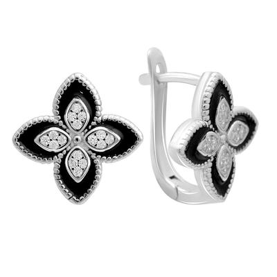 Pendientes de plata con esmalte y circonitas. (2145066)