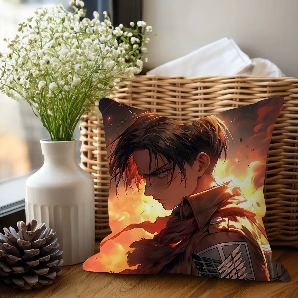 L-Levi Ackerman Pillow Cover Sofa Cushion Cover Home Room Decoration Children Gift