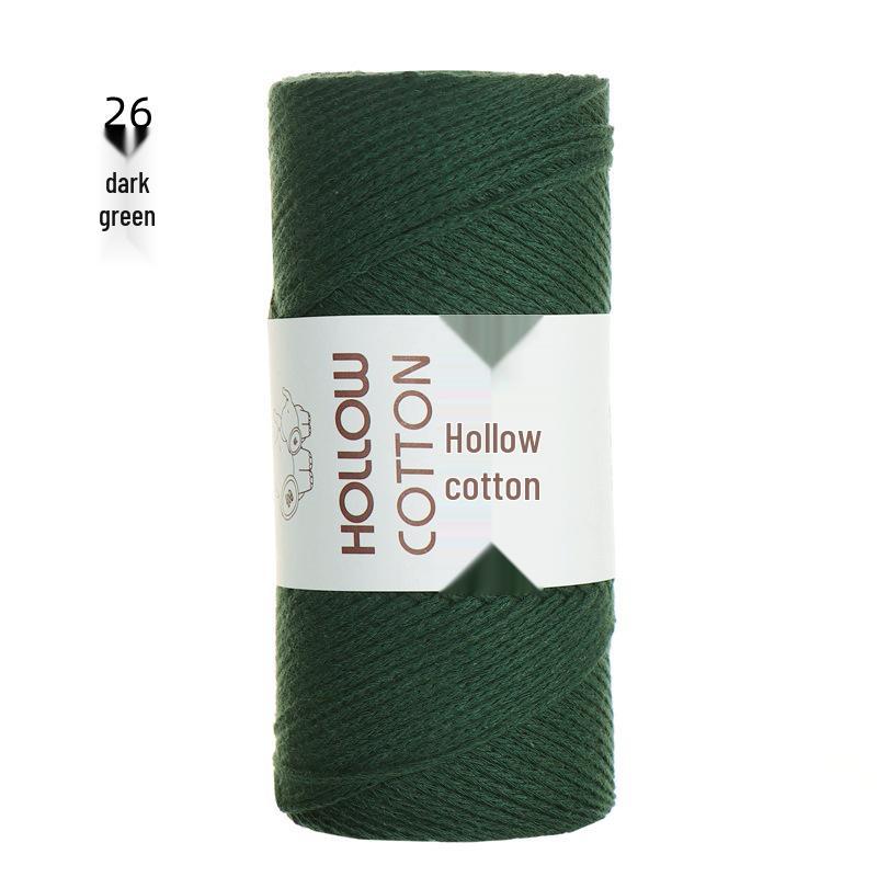 2mm Hollow Pure Cotton Scarf & Bag Yarn for DIY Crochet and Handwoven Projects