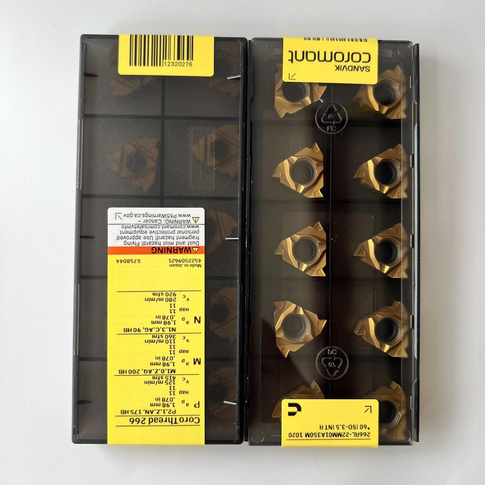 

Original Sandvik / 266RL-22MM01A350M 1020 CNC lathe carbide blade tool 10 Pcs