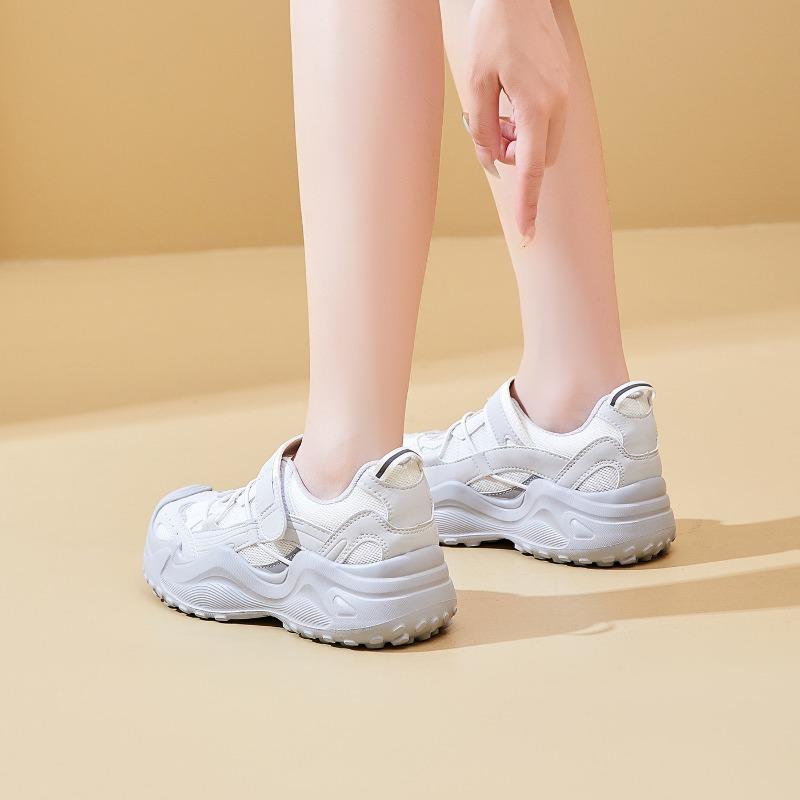 Nové dámské tenisky, módní sportovní jednobarevné boty se silnou podrážkou