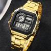 Men's Watch Light-luxury Business Digital Watch Stainless Steel Strap Men Sports Watch Date Week Alarm Clock for Man