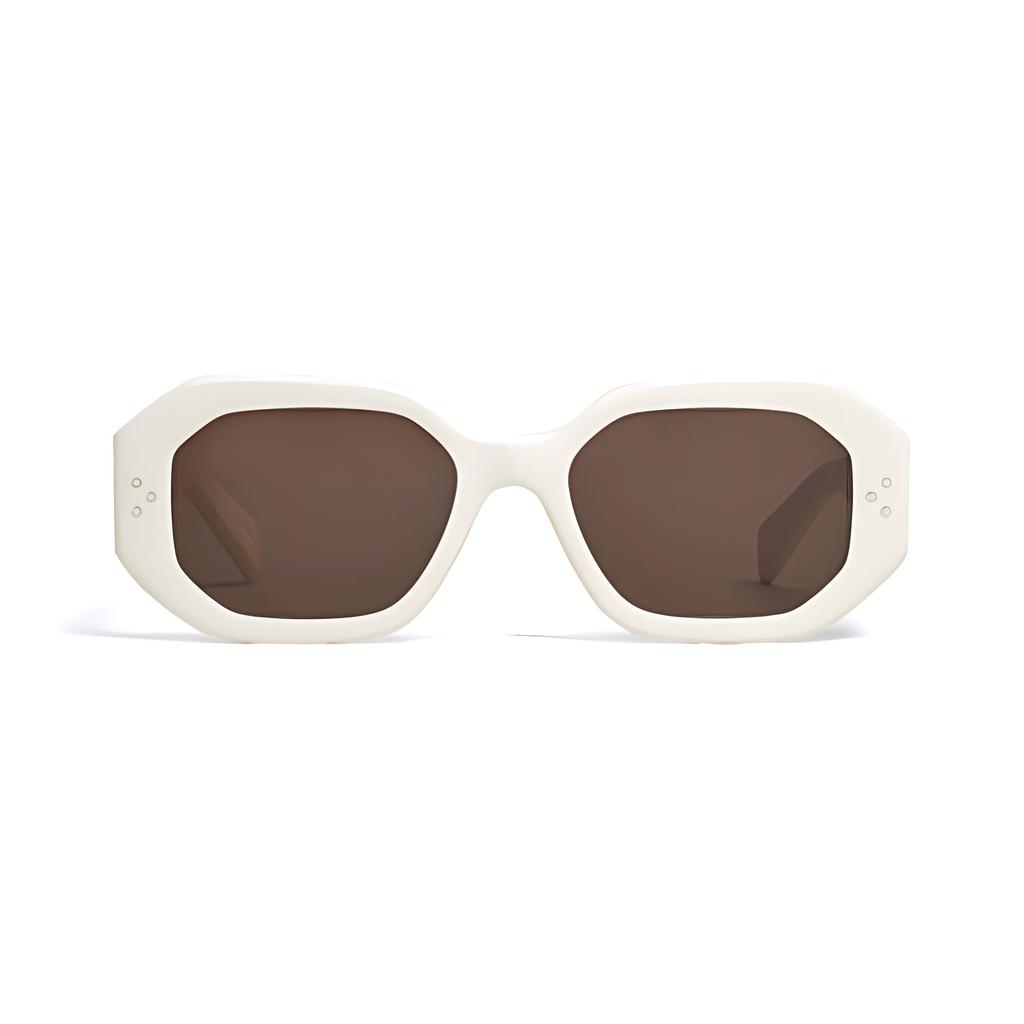 Celine Letter Logo Acetate Irregular Frame Sunglasses Women sunglasses White 4S255CPLB-01AV