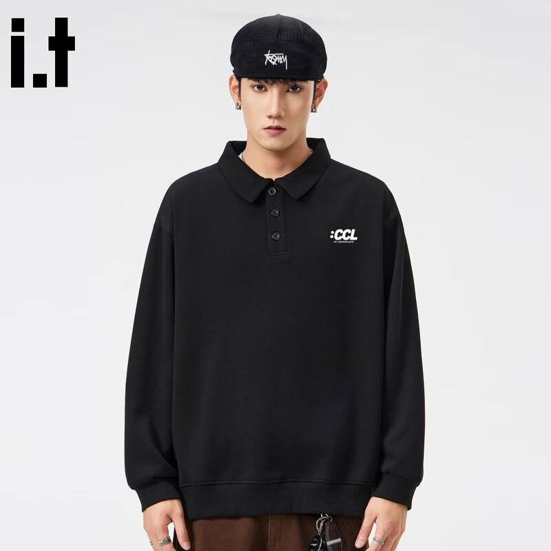 

:CHOCOOLATEit Men s Long-Sleeve POLO Collar Sweatshirt S