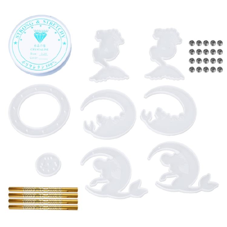 

Mermaid Wind Chimes Molds for Epoxy Resin Jewelry Resin Casting Molds Ornament 1 белый