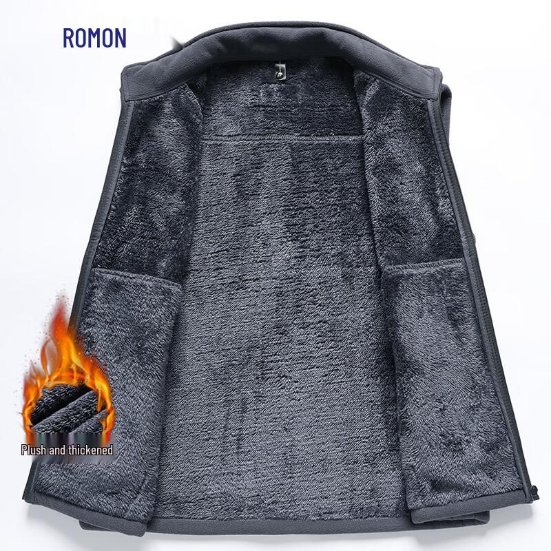 Luomeng Men's Stand Collar Fleece Vest