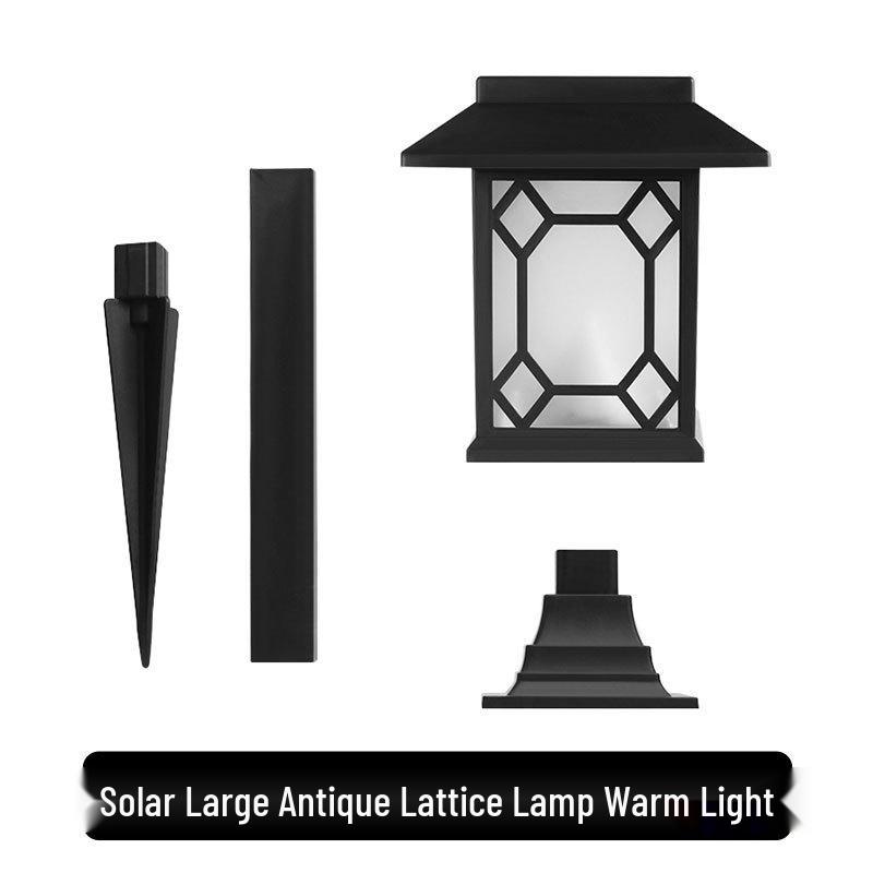 Antique Solar Garden Lamp: 5LED Lawn Stake Light Outdoor Decorative Lantern