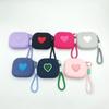 New Love Heart Storage Bag Silicone Coin Purse Wallet with Weaving Lanyard Portable Data Cable Earphone Organizer Key Pouch