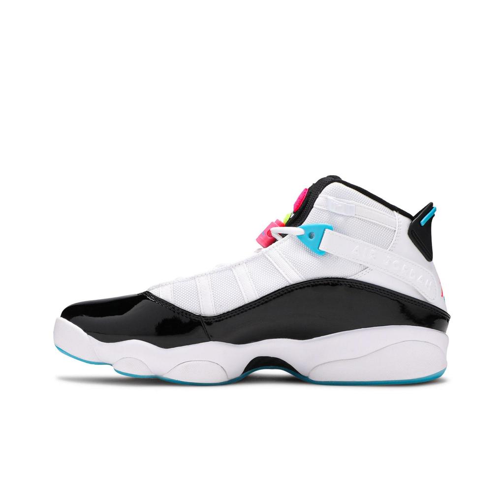 Air Jordan 6 Rings 'South Beach' (Unisex) Scarpe da Basket Vintage Bianche / Rosa Iper-Azzurro Fury-Nero CK0017 100