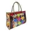 Leather Women'S Bag Style Hand-Spliced Plaid Handbag Messenger Bag Women'S Bag