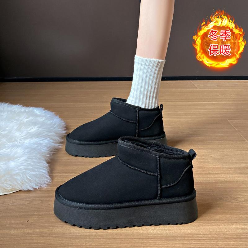 Fleece Middle Help Snow Boots Women's Winter New Student Is Commuting Warm Casual Platform Cotton Shoes G