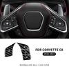 Real Carbon Fiber For Chevy Corvette C8 2020 2021 2022 2023 2024 2025 Steering Wheel Button Cover Trim Interior Accessories