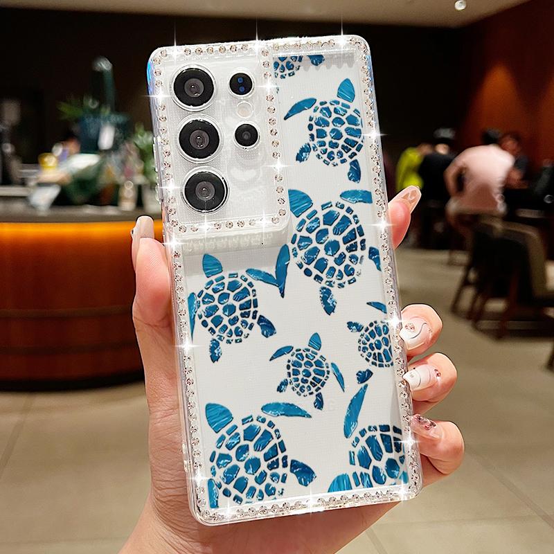 Pouzdro na telefon Žralok Delfín Pro Samsung Galaxy S25 Edge S24 S22 Ultra S23 FE A56 A55 A54 A36 A15 A16 A25 A26 5G Diamantový Měkký Kryt