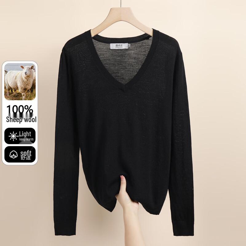 

Snowflying Women s 100% Merino Wool V-Neck Sweater XL