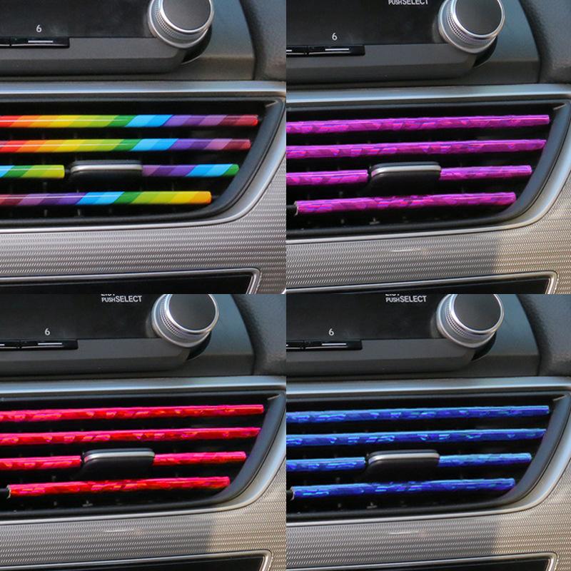 Car air outlet decorative strip, grille clip, U-shaped, electroplated, bright strip, chrome plated air conditioner, color interior modification