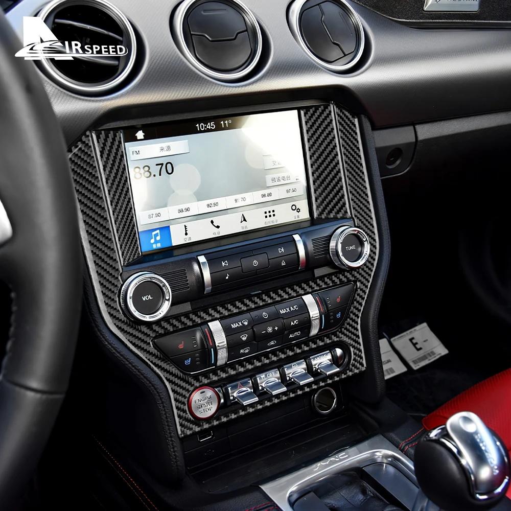 AIRSPEED Pentru Ford Mustang 2015-2022 Fibră de Carbon Autocolante Cadru Consola Mașină Panou Control Central AC CD Huse Mașină