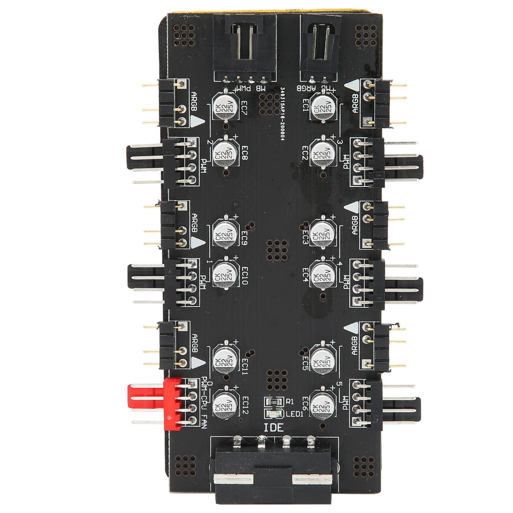 6 Way Splitter Hub 4PIN PWM Speed Regulation 3PIN ARGB Light Control Expansion BoardIDE Interface