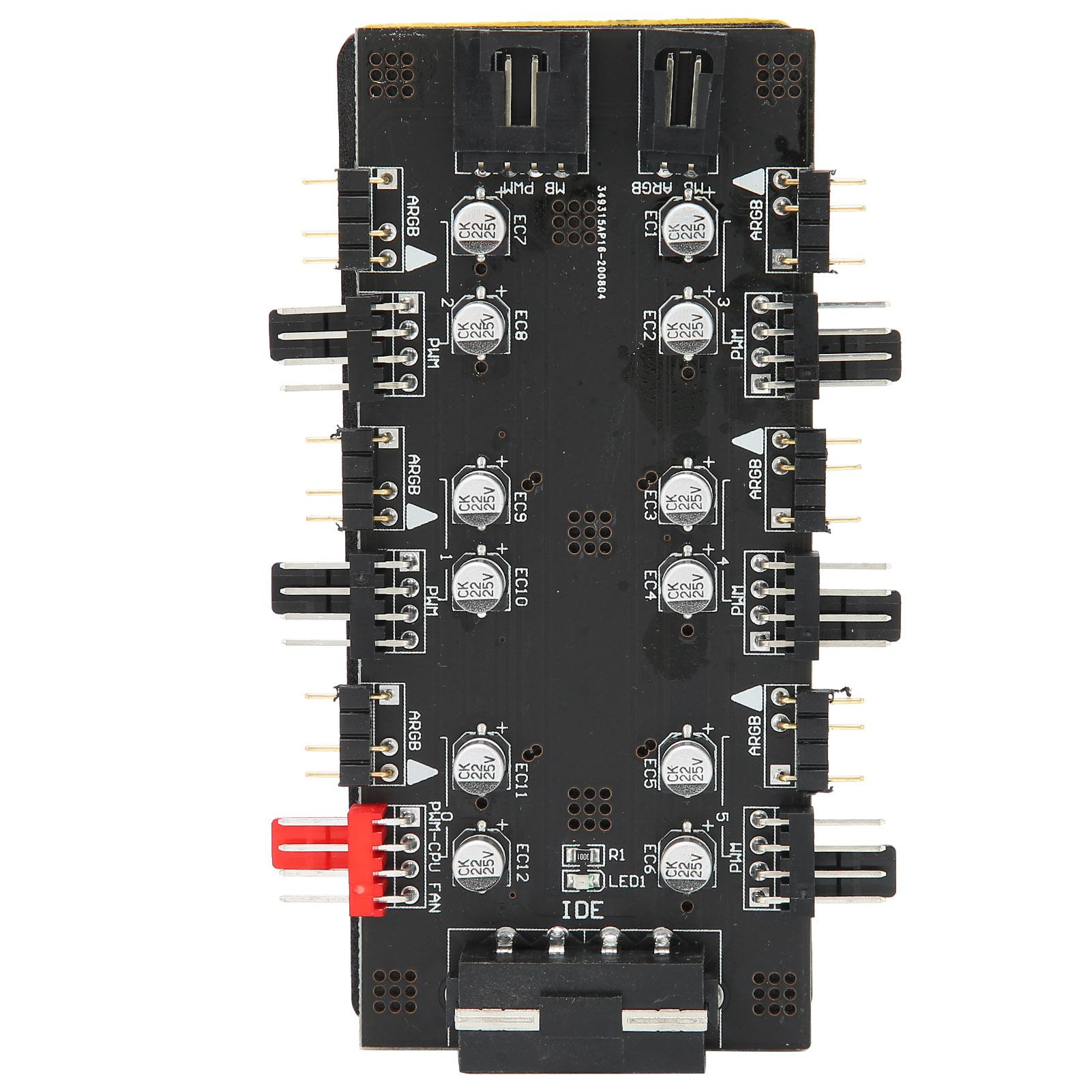 

6 Way Splitter Hub 4PIN PWM Speed Regulation 3PIN ARGB Light Control Expansion BoardIDE Interface