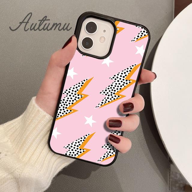 Shadowed Lightning Bolt Phone Case for iPhone 11 12 13 14 Pro Max mini XR XS SE 2020 7 8 Plus Samsung Galaxy S21 S22 shell