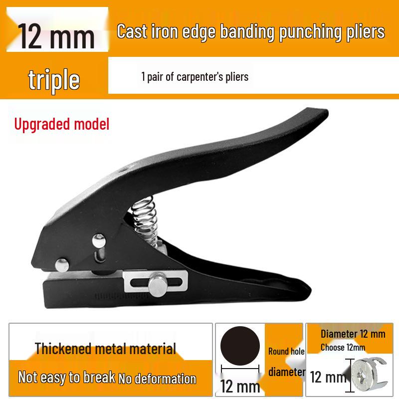 Edge Banding and Cap Puncher for Wood, Paper, and PVC - Single Round Hole, Flat, and Angled Puncher