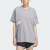 Adidas Originals Graphic Short Sleeve Tee with Trefoil Logo and Three-Stripes Color Block Unisex Tops Aluminum-Grey IU4808