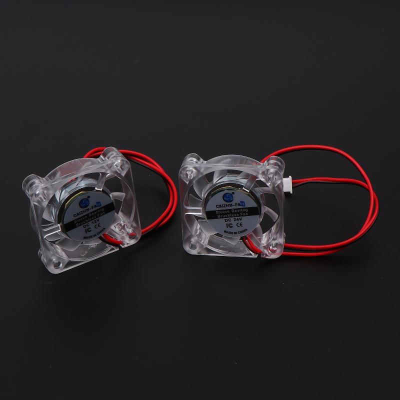 1 Piece Hydraulic Bearing Brushless 3D Printer Cooling Fan 4010 5/12/24V Transparent Cooling Fan For 3D Printer Dc 2Pin