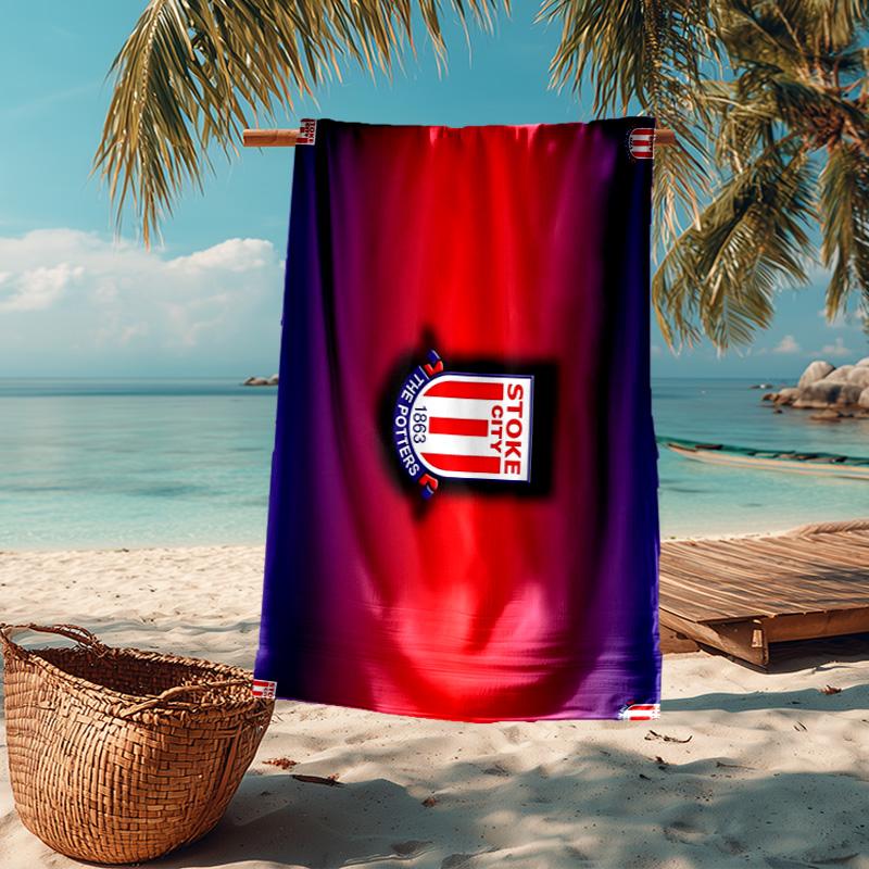 1PC Stoke City Football Club Beach Towel - Soft, Absorbent Microfiber, Lightweight, Ideal for The Beach, Parties, Travel, Camping Fan Gifts