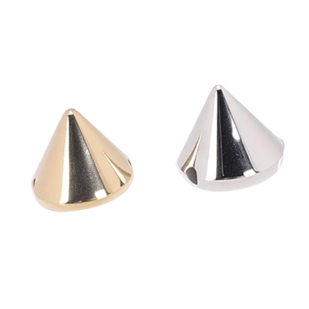 100PCS Conical Rivets Flat Back Cone Shaped Spike Studs for Clothing Decoration and Craft Projects 50 Gold 50 Silver 10x8mm