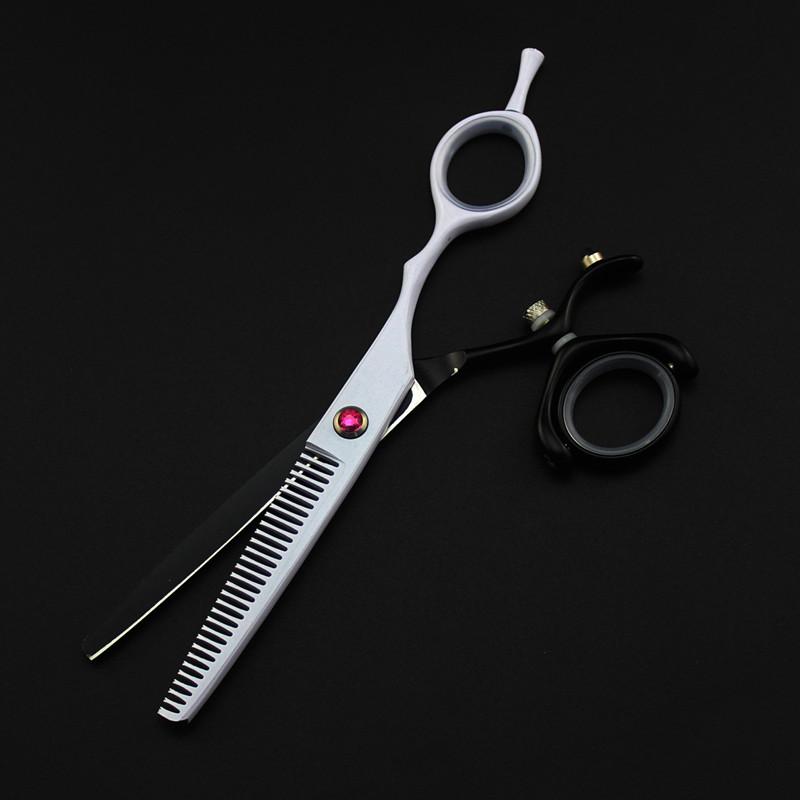 

Профессиональные стальные 6-дюймовые вращающиеся белые ножницы для стрижки волос, филировочные ножницы для парикмахера, парикмахерские ножницы