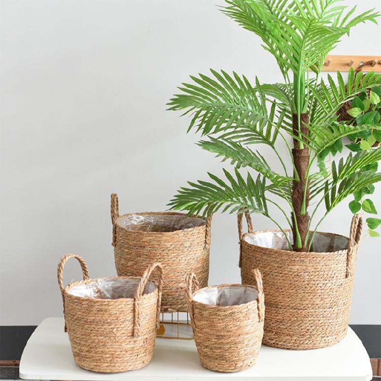 Woven Flower Pots Straw Flower Pots Outdoor Tables Large Straw Bag Basket Hand
