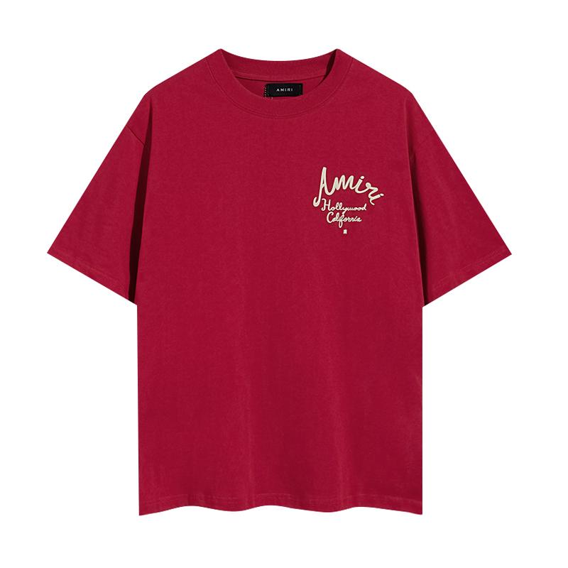 2066 Amiri 2025 Summer New Men's and Women's Loose High Quality Cotton Plus Size T-shirt Couple T-Shirt