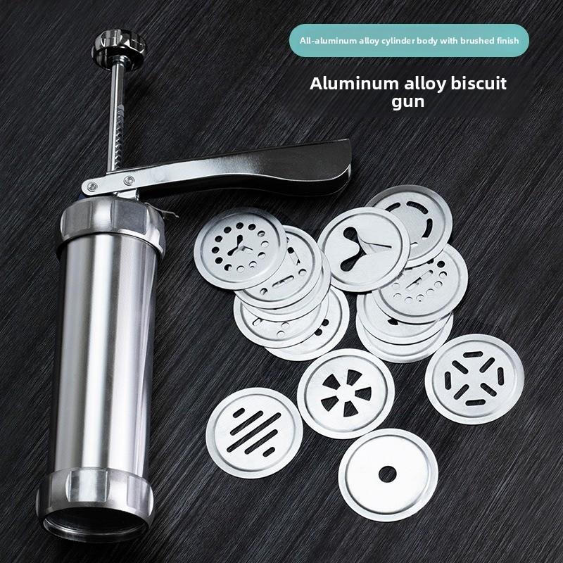 Cookies Mold Gun Baking Tools Aluminum Alloy Piping Nozzle 20 Pieces Solute Bean Squeezer Bag Set Baking