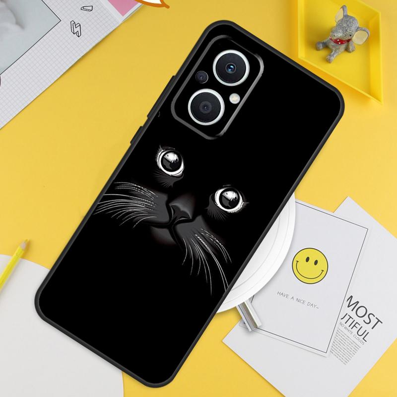 Cat Staring Eye For OPPO Reno 12F 14F 13F 11F 10 11 12 13 14 Pro 7 8 Lite 8T OPPO Find X6 X5 X8 X9 Pro Case