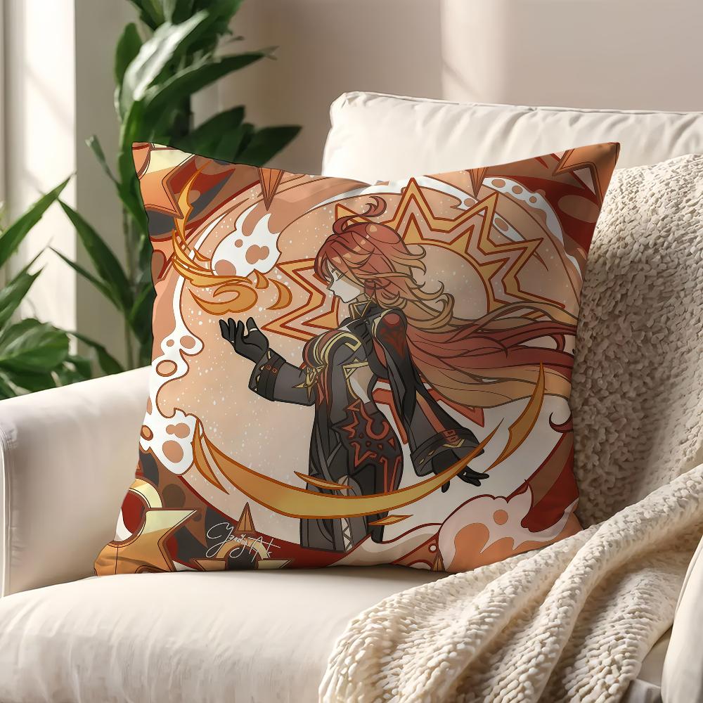 Game Genshin Impact cute e cushion cover Pillow Cover Decoration Room Home Sofa living Office Car Nordic Simplicity
