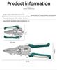 1Pcs Wire Stripper Foldable Cable Cutter Stripper Pliers Multi-Function Electrician Hand Tool For Wires Cutting Crimping