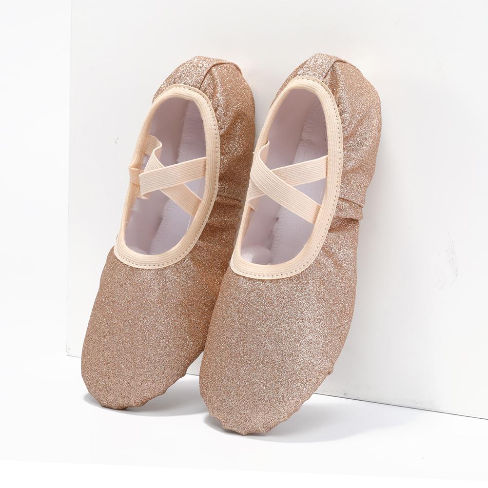 Ballet Shoes for Girls Glitter Ballet Dance Shoes Leather Dance Slippers Full Sole Ballet Dance Flats for Childrens Kids Toddler for Dance