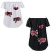 Elegant Floral Embroidered Off Shoulder Dress With Stylish One Shoulder Design
