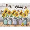 Sunflower Printed Cross Stitch Kit 50x40cm DIY 11CT Embroidery Craft Set Decor