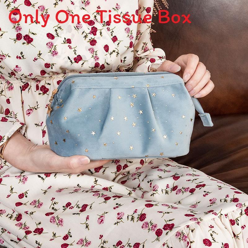 Style Velvet Cosmetic Bag With Spacious Interior For Home And On The Go Use