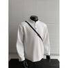 Dongjie No Logo Flus Autumn Henry Collar Straight Shoulder Composite 270g Heavy Cotton Long Sleeve T-Shirt Men's Sweatshirt