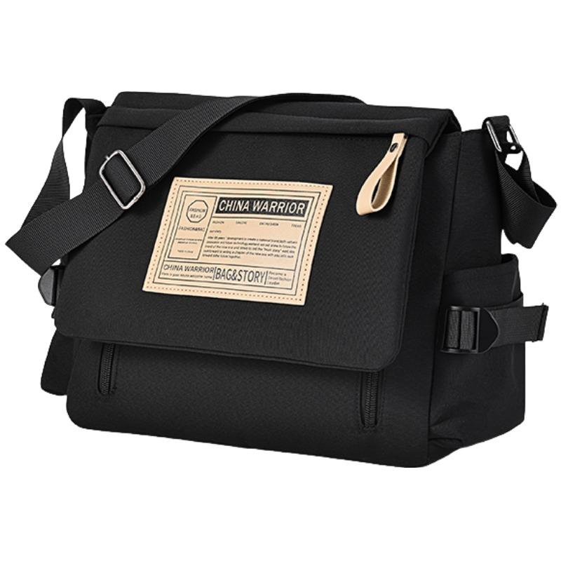 Warrior High-Value Casual Versatile Trendy Fresh Retro Work Style Crossbody Bag Unisex Bags Black White H23B03U5120101HL
